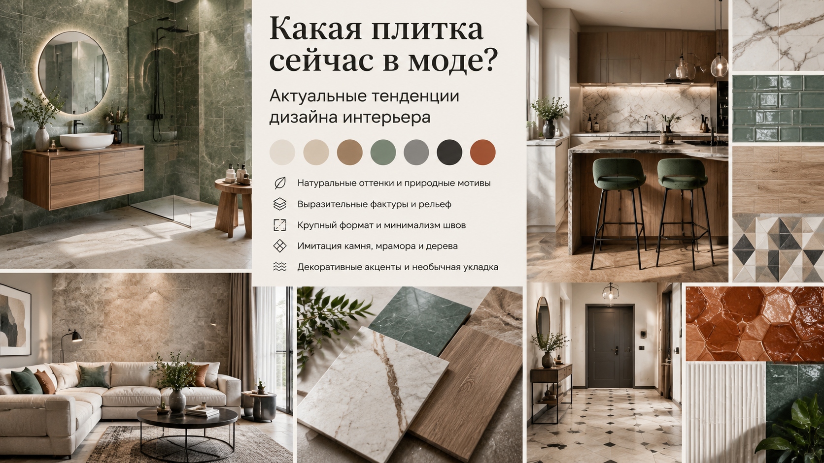 Какая плитка сейчас в моде: актуальные тенденции дизайна интерьера