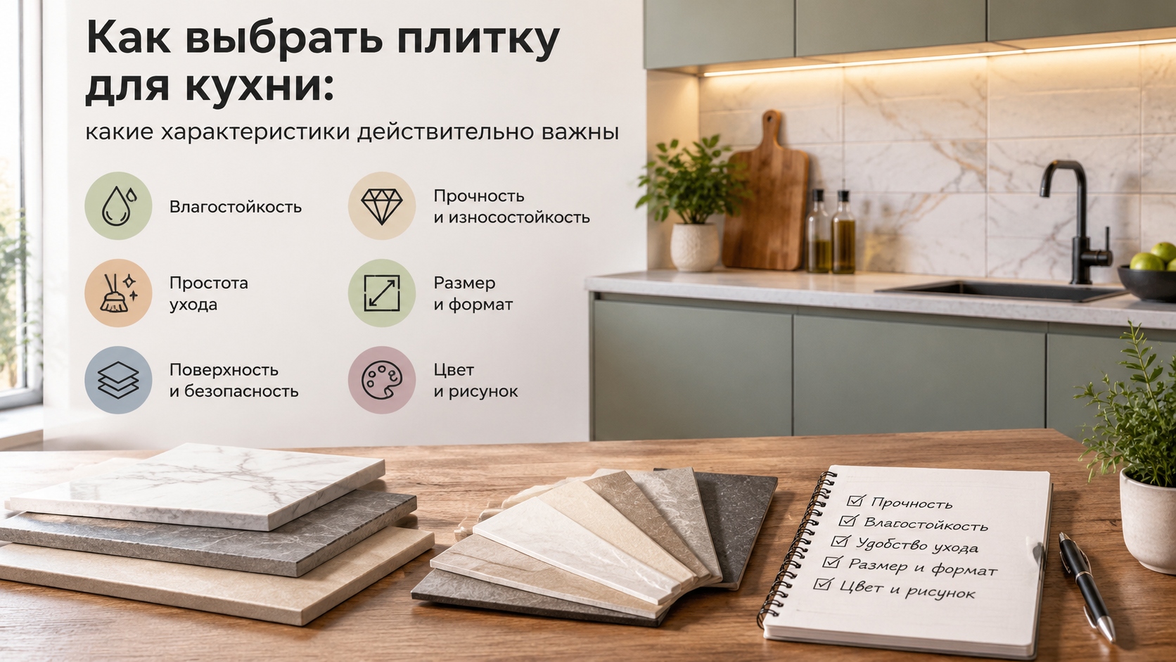 Как выбрать плитку для кухни: какие характеристики действительно важны